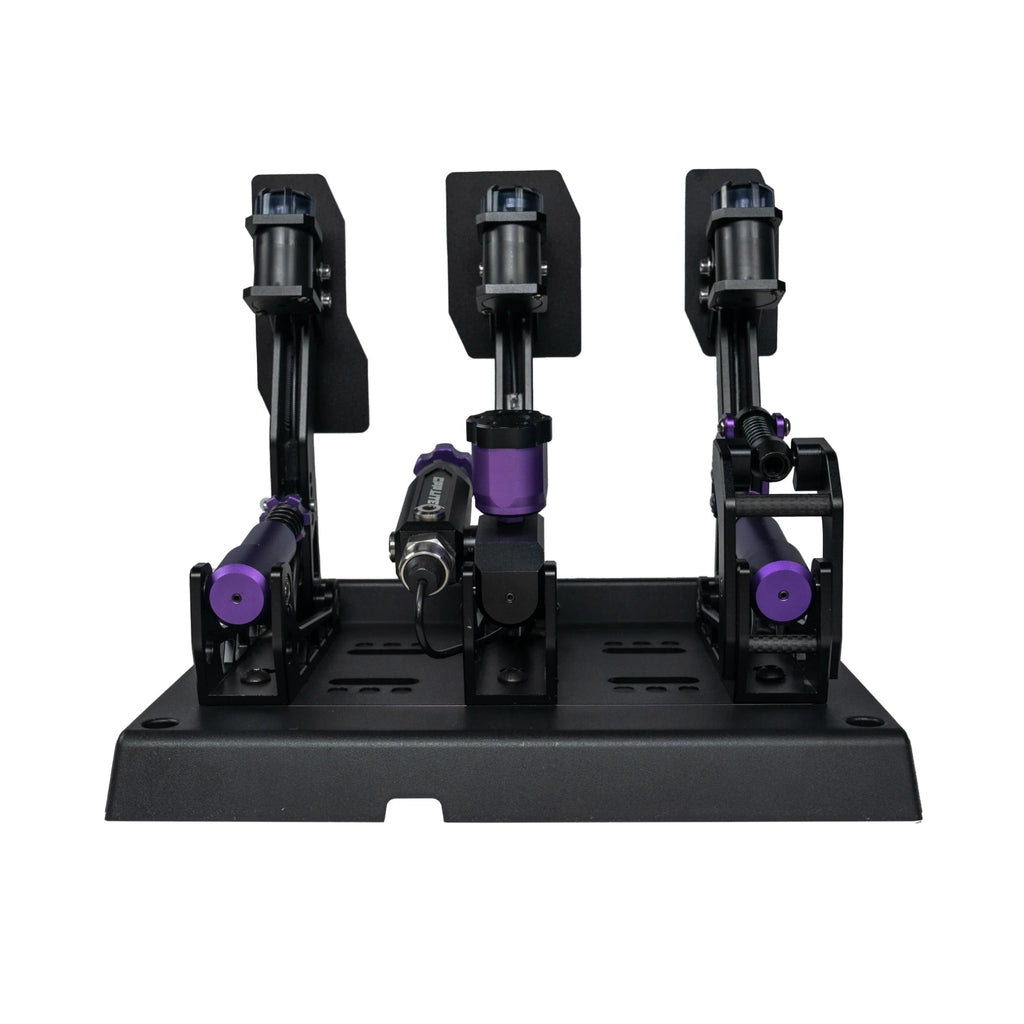 Conspit CPP Lite hydraulic 3 pedal set, rear straight-on — 3 haptic motors and central hydraulic cylinder